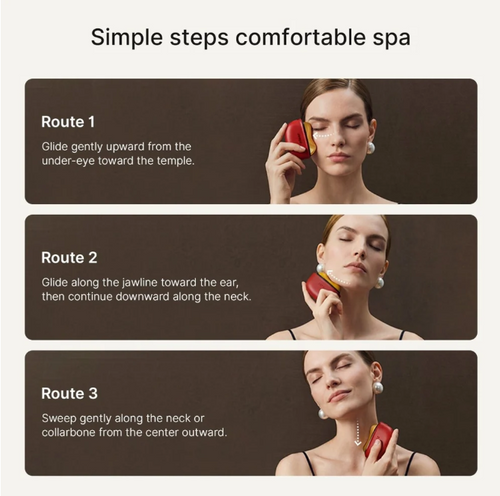 GlassBeauty VibeSculptPro handheld facial massager shown in use